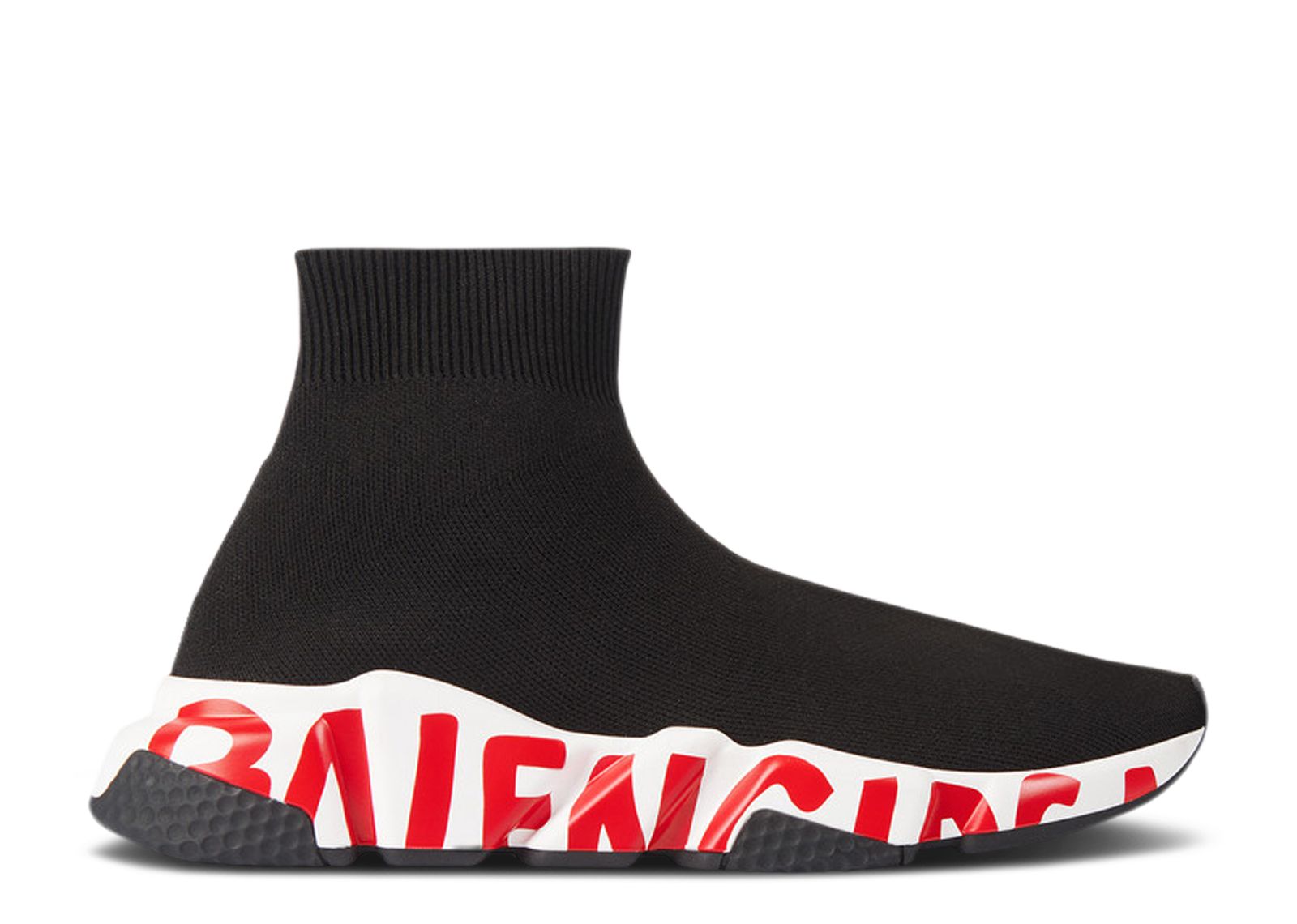 balenciaga speed trainer black red white