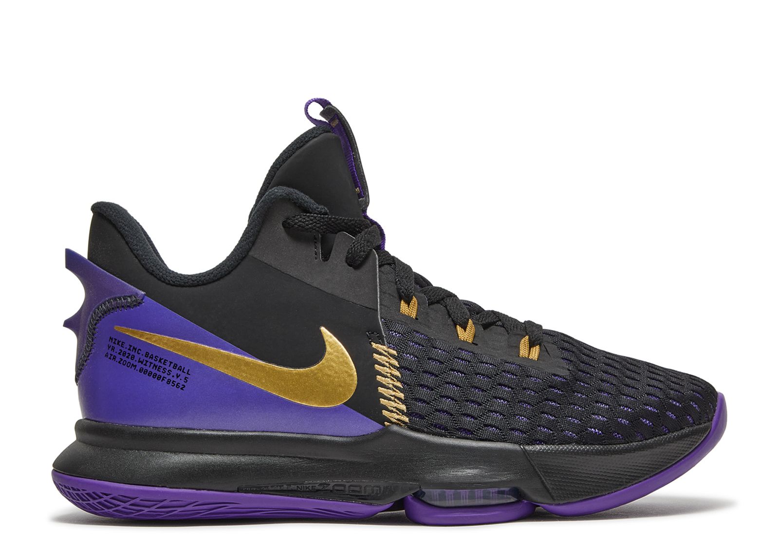 Nike LeBron Witness 5 EP 'Lakers' | Black | Men's Size 8.5