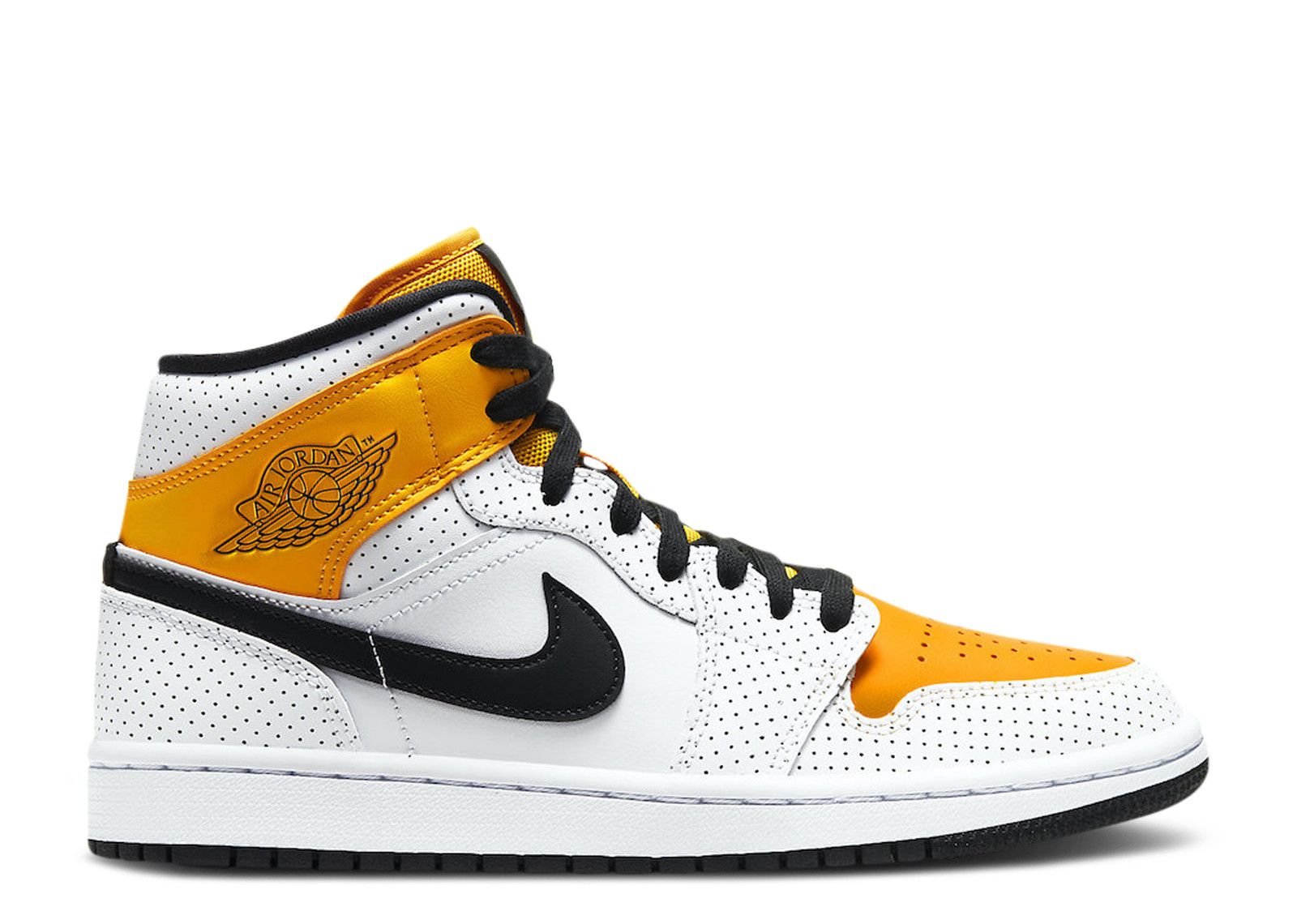 Wmns Jordan 1 Mid 'Perforated - White University Gold'