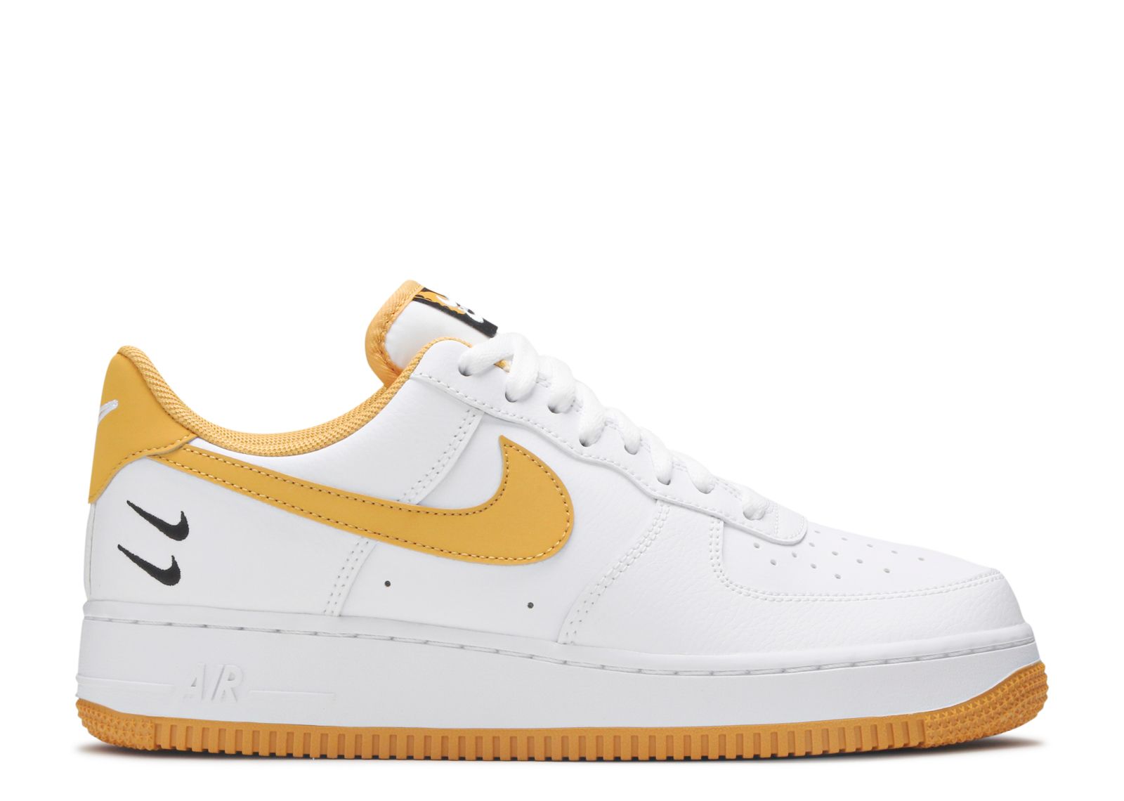 Nike Air Force 1 '07 double swoosh spray trainers in white and orange