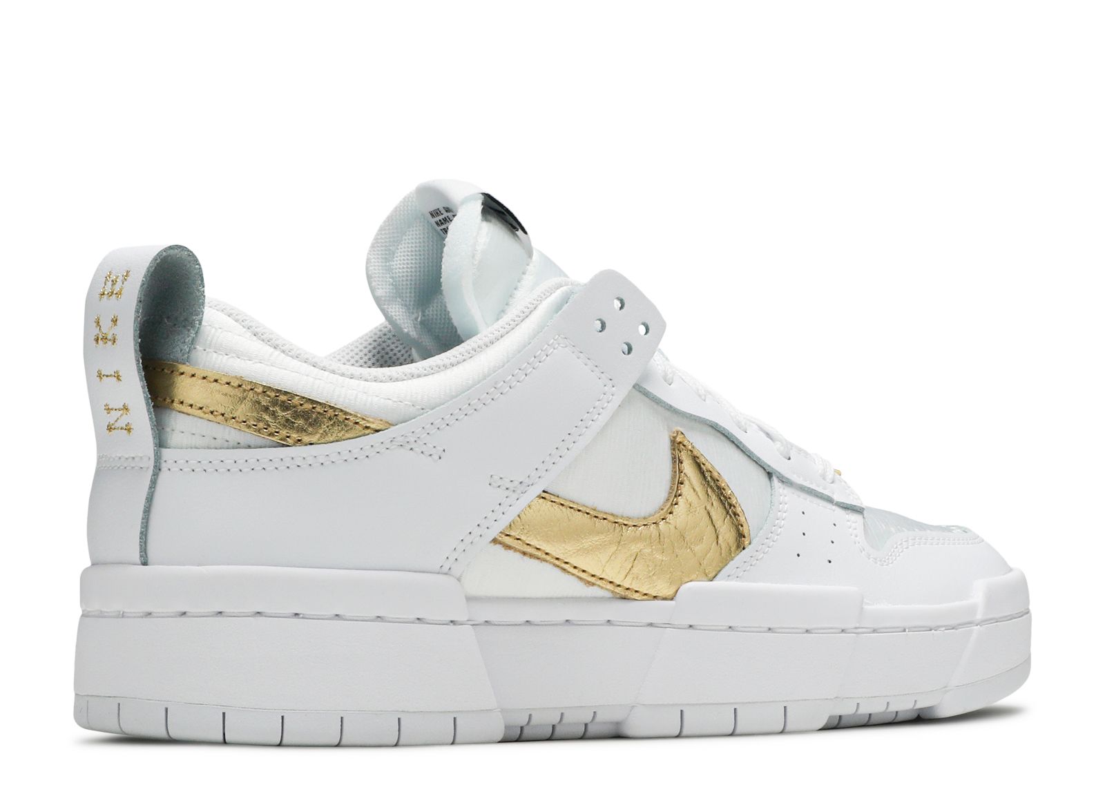 Wmns Dunk Low Disrupt 'White Metallic Gold' - Nike - DD9676 100