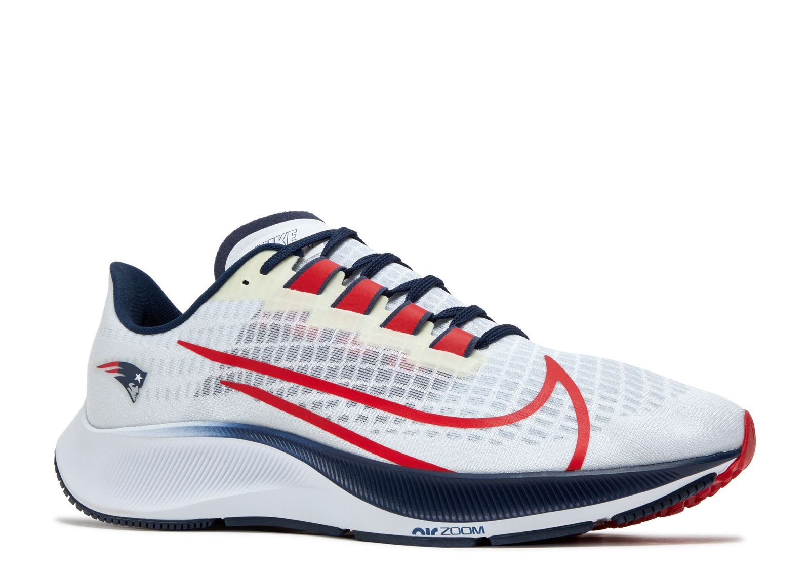 Pre-owned Nike Air Zoom Pegasus 37 England Patriots Running Shoes Mens 12  Football Nfl In White