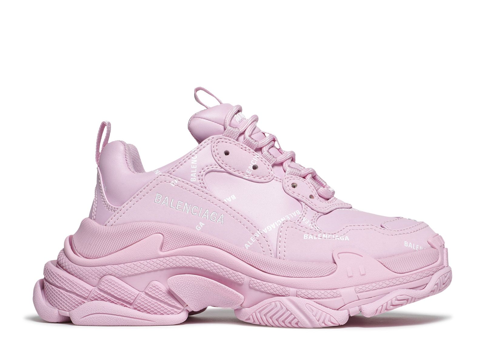 Balenciaga Wmns Triple S Sneaker Allover Logo Pink