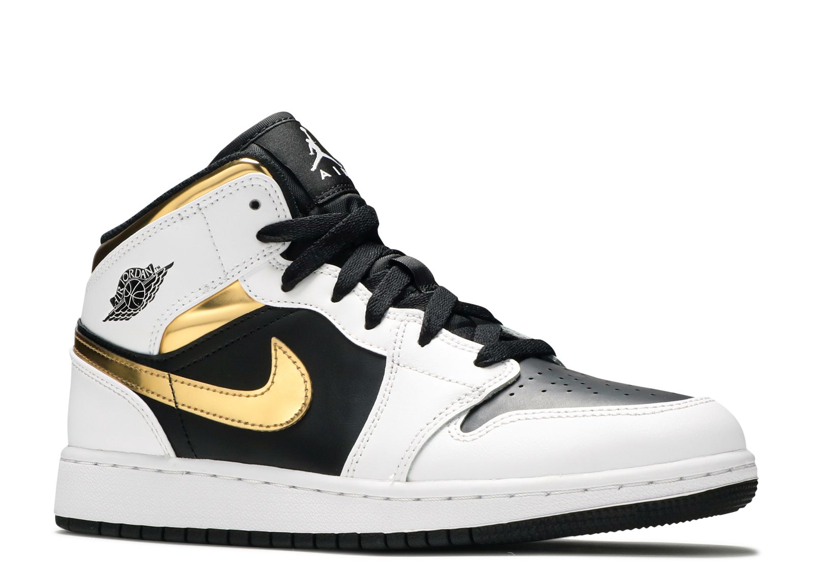 Air jordan on sale white black gold