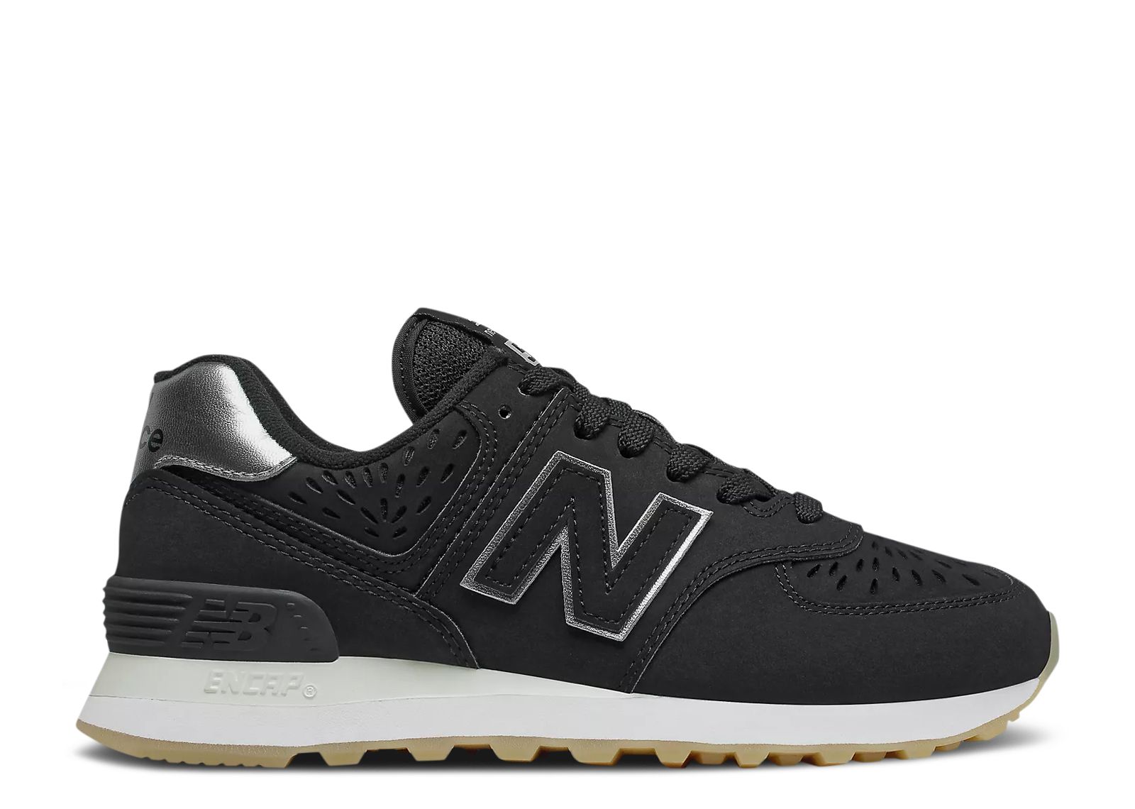 Wmns 574 Wide 'Black Silver' - New Balance - WL574SCP D - black/dark silver  metallic | Flight Club