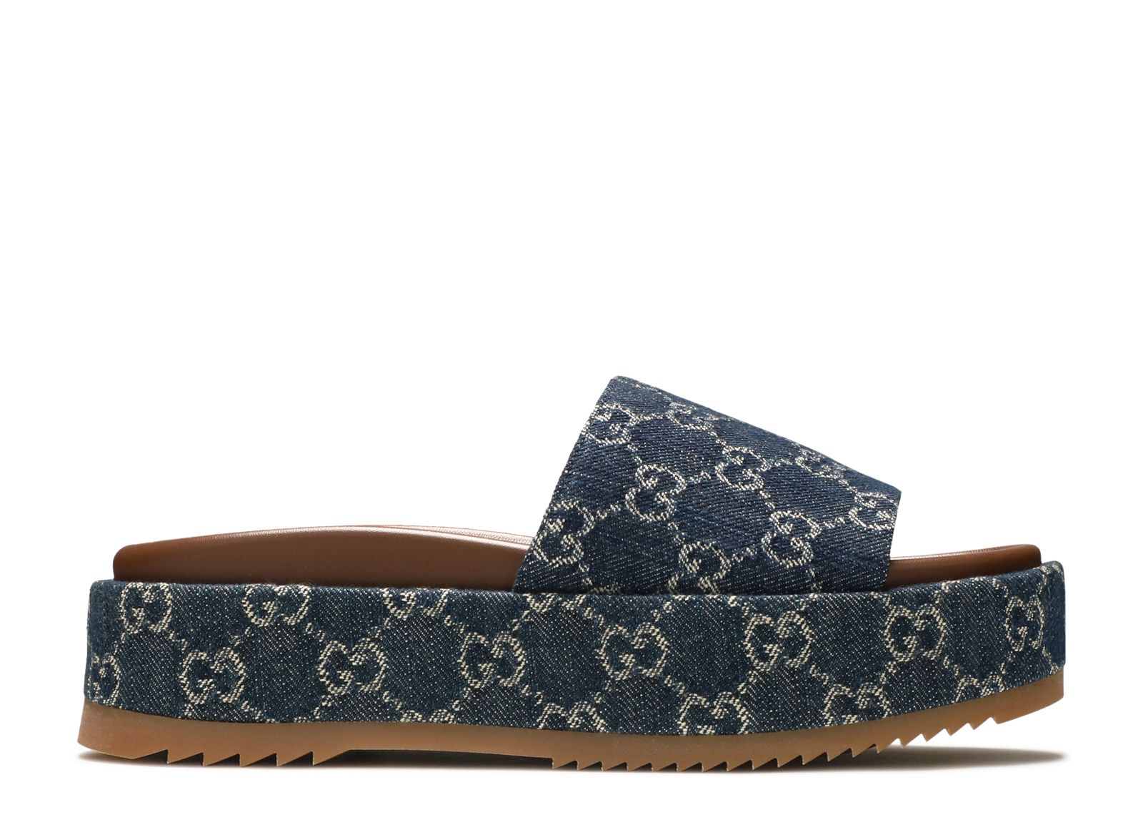 Gucci Wmns Platform Slide Sandal 'Allover GG Denim' - Gucci