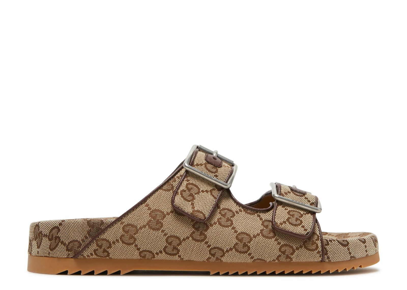 Gucci Beige and Brown Monogram Sandals Gucci GG Monogram Canvas Slide Sandals Brown/Beige Size 44 EU main image 2