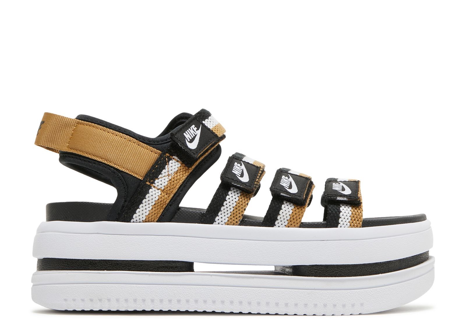 Wmns Icon Classic Sandal 'Black Metallic Gold' - Nike