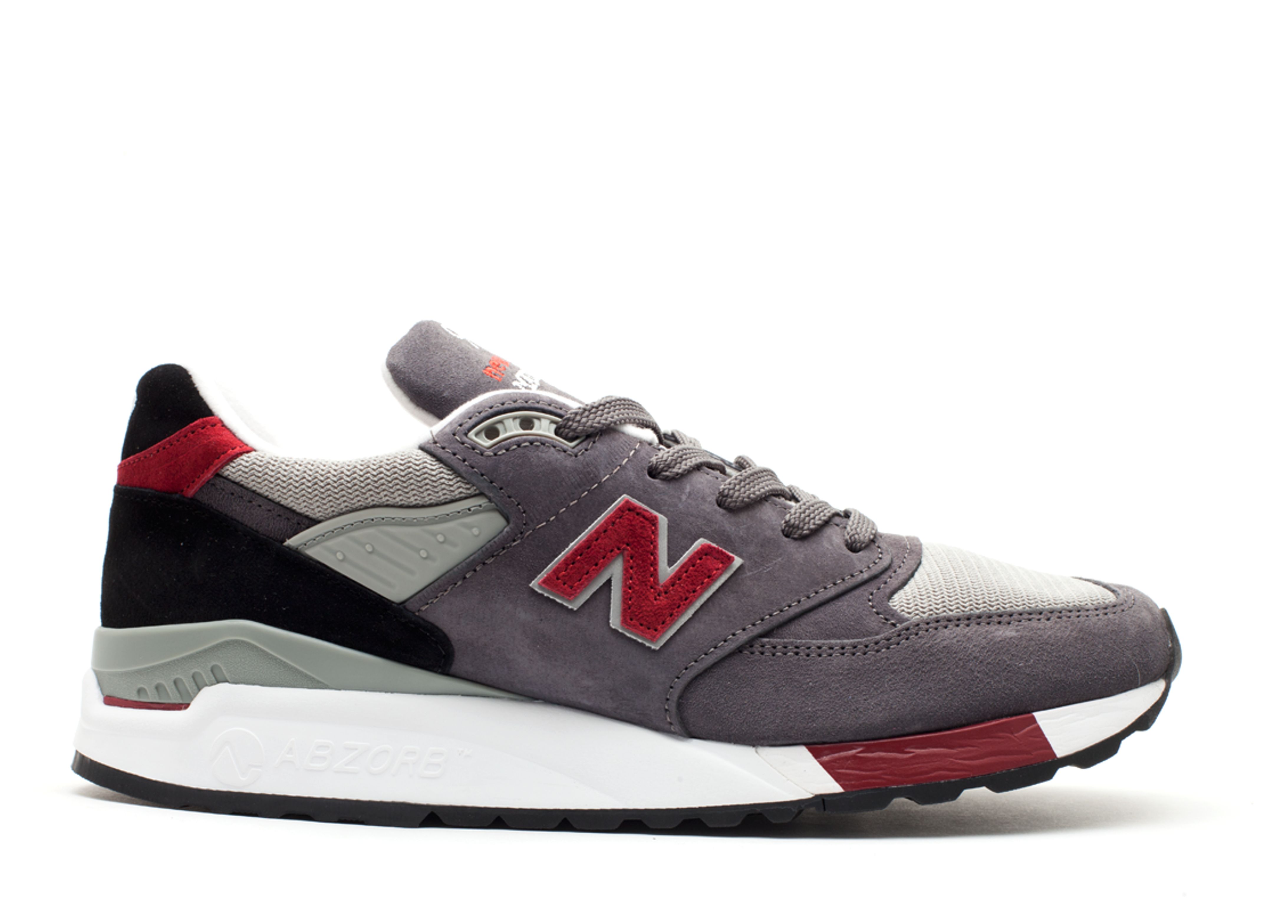 New Balance 998 Made in USA Grey Burgundy Black