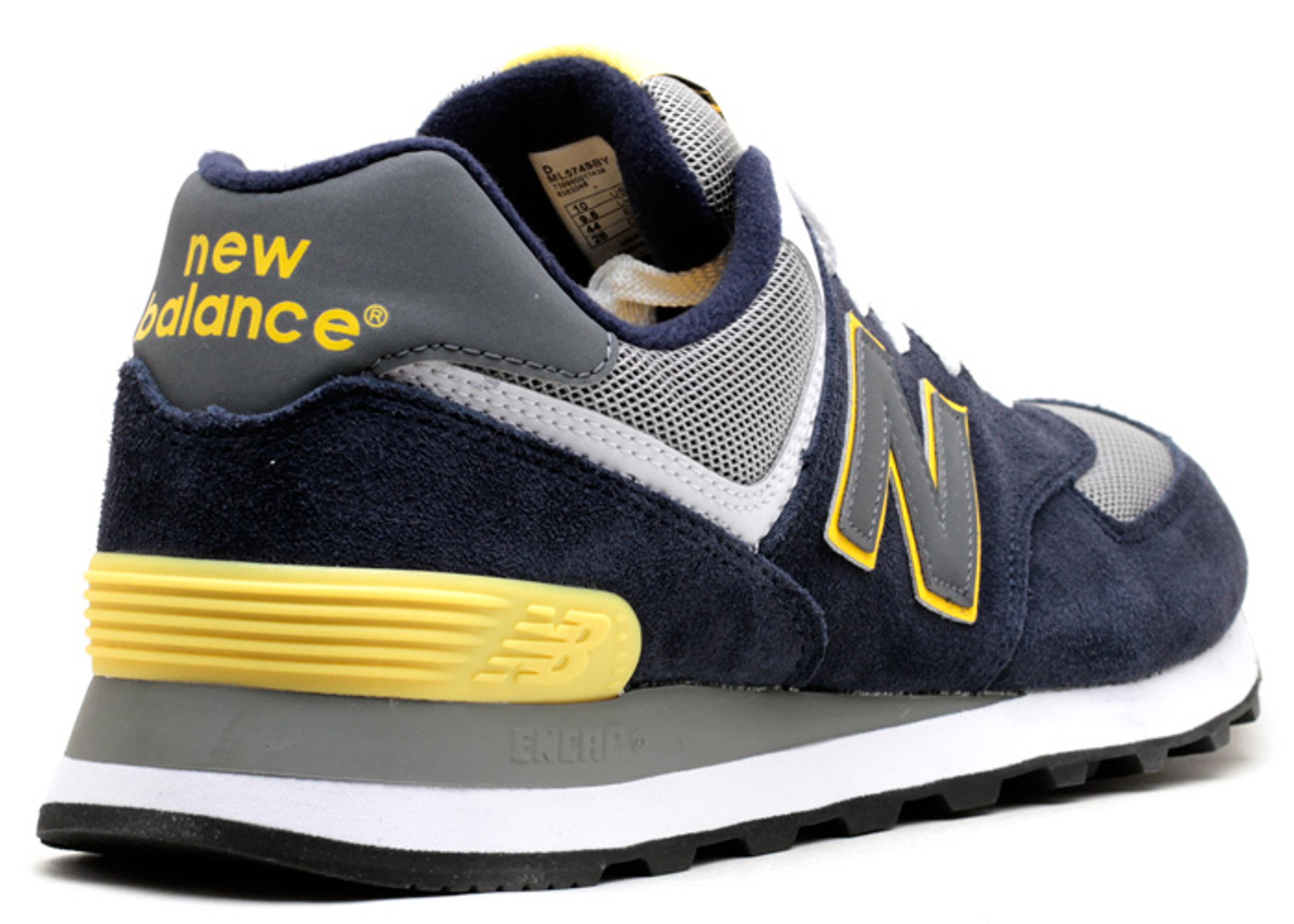 new balance 574 navy blue and yellow