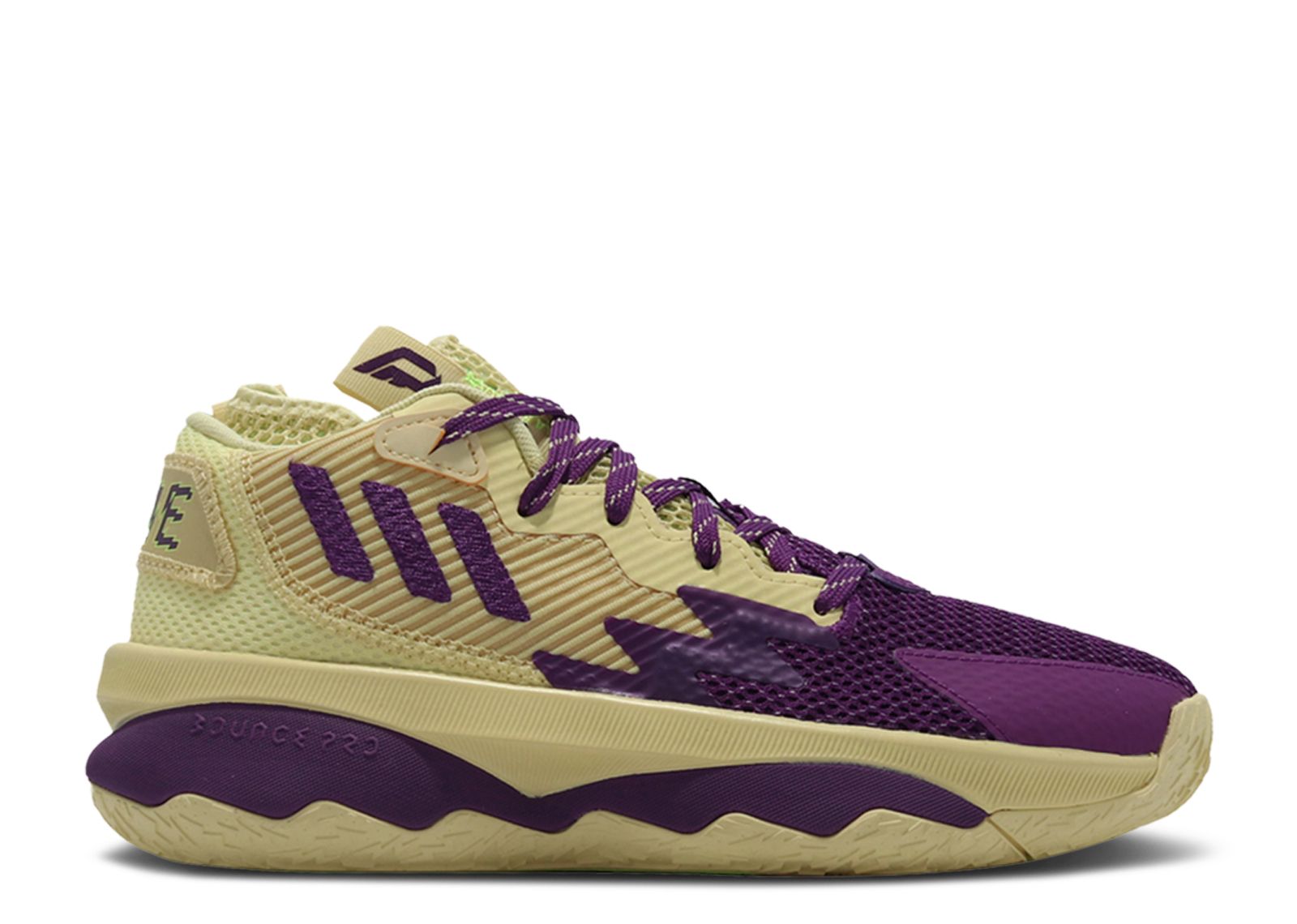 Youth adidas Yellow Dame 8 Shoe