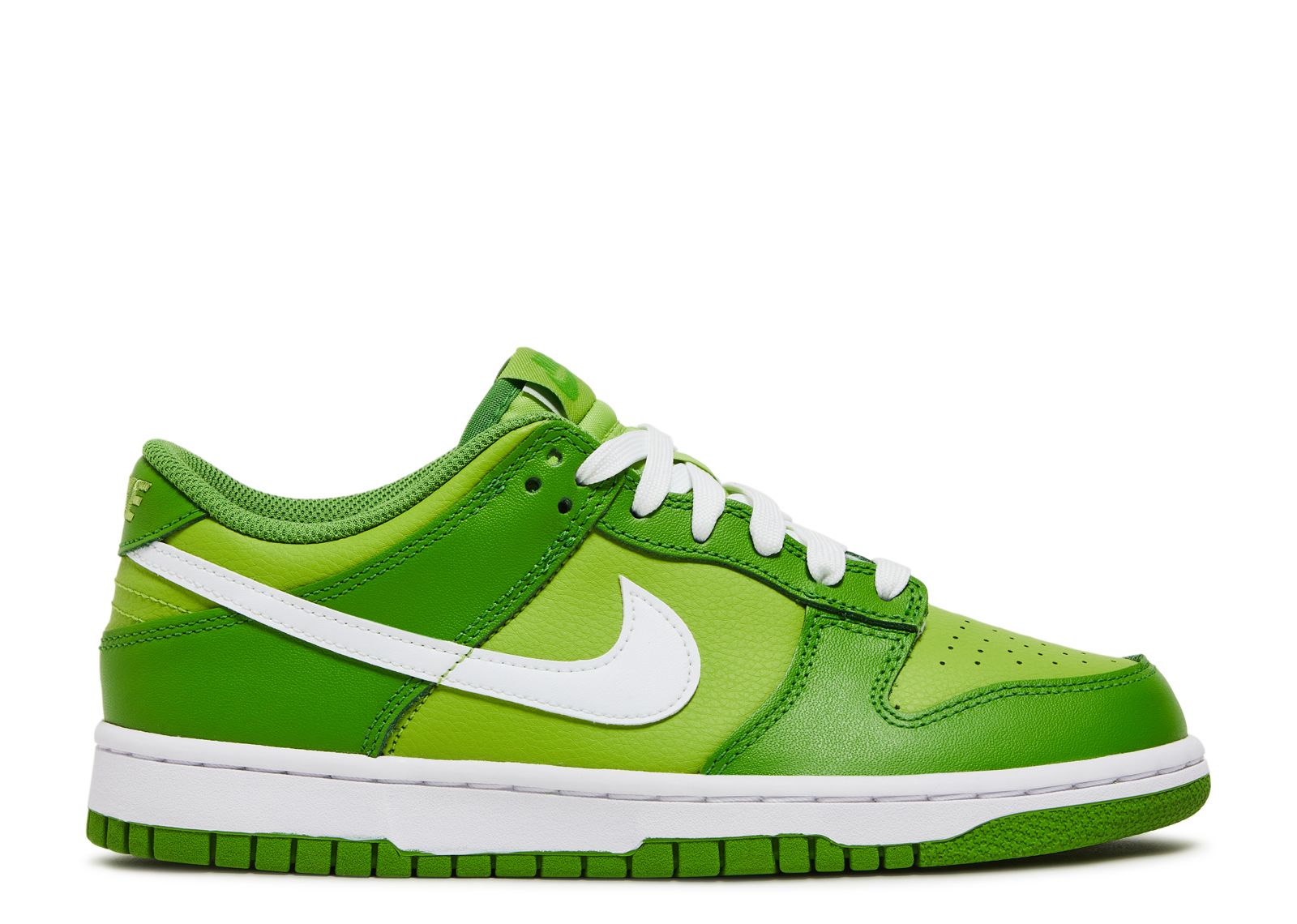 Kids White & Green Dunk Low Big Kids Sneakers by Nike