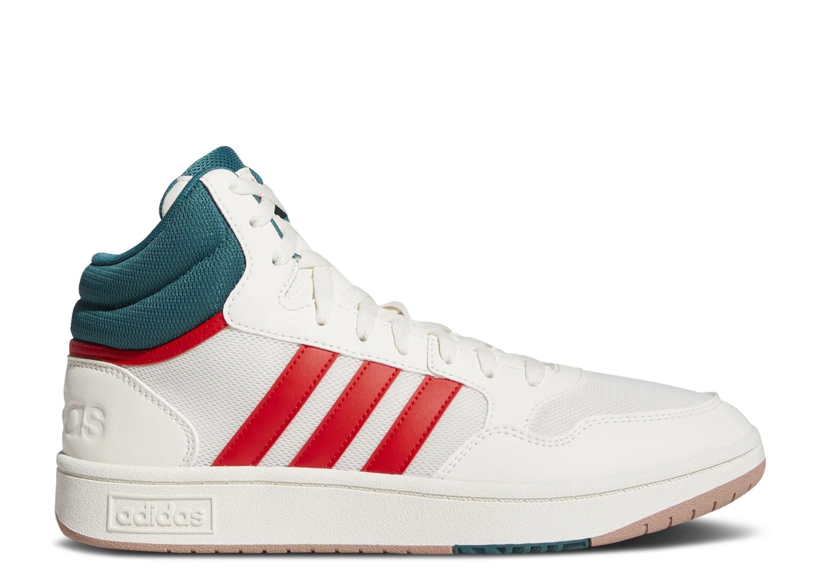Hoops 3.0 Mid 'White Vivid Red' - Adidas - GZ3811 - cloud white/vivid  red/legacy teal | Flight Club