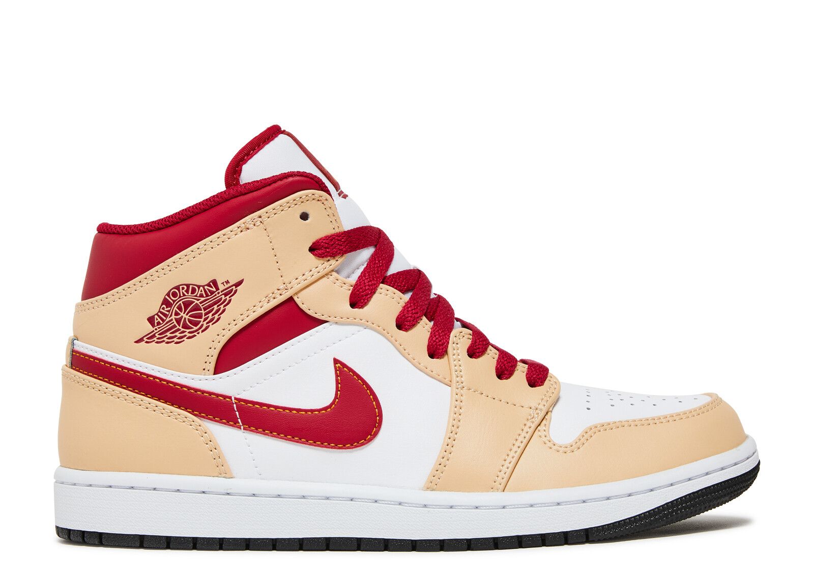 Jordan 1 Mid 'Light Curry Cardinal Red'