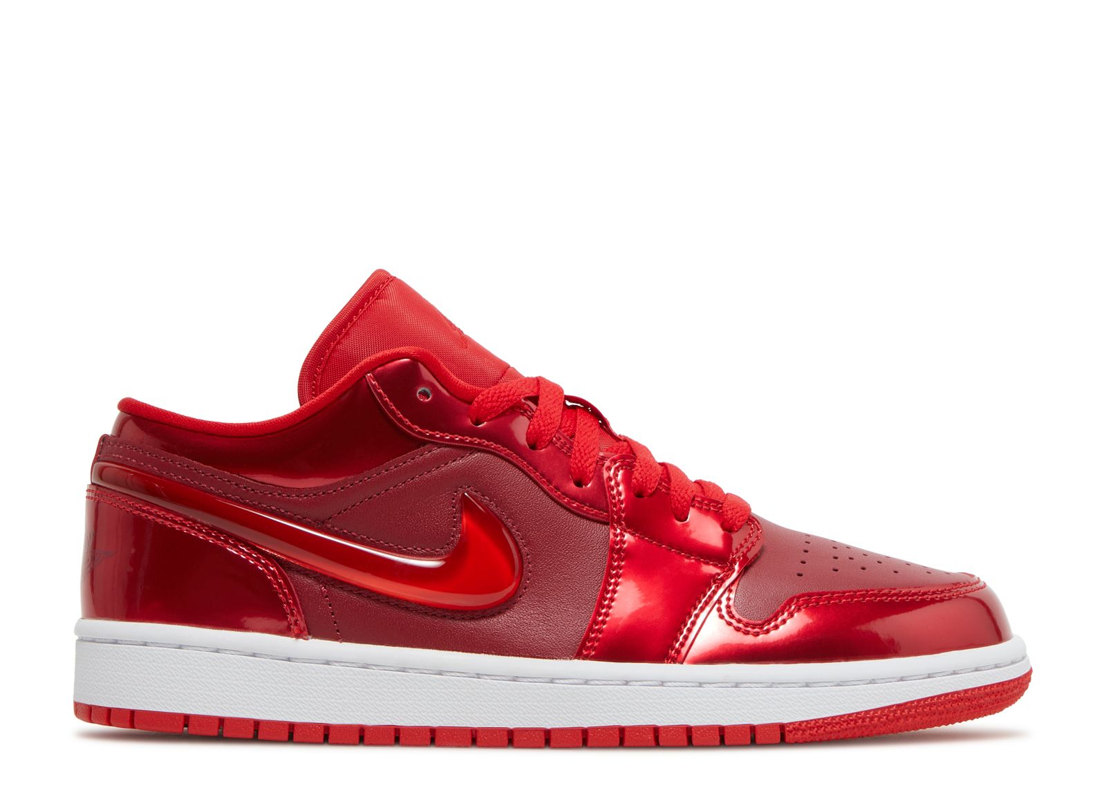 SBD, Air Jordan 1 Low Pomegranate Features Large Jeweled Swooshes