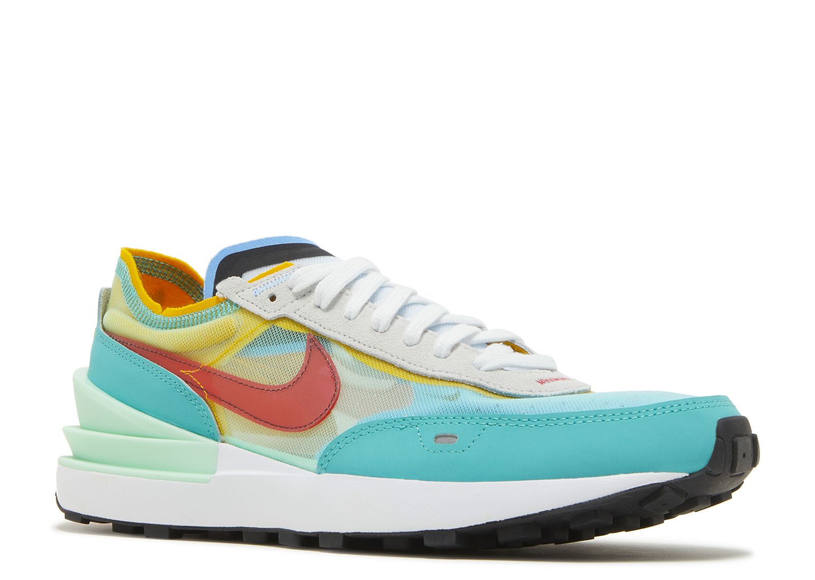 nike waffle one mustard orange blue turquoise