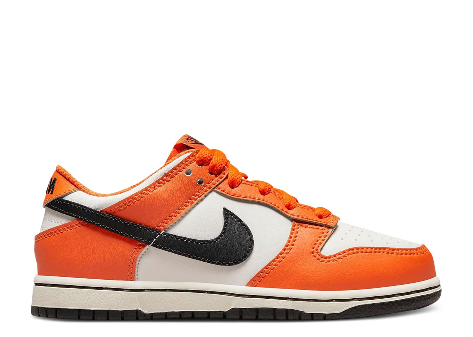dunk low white black safety orange