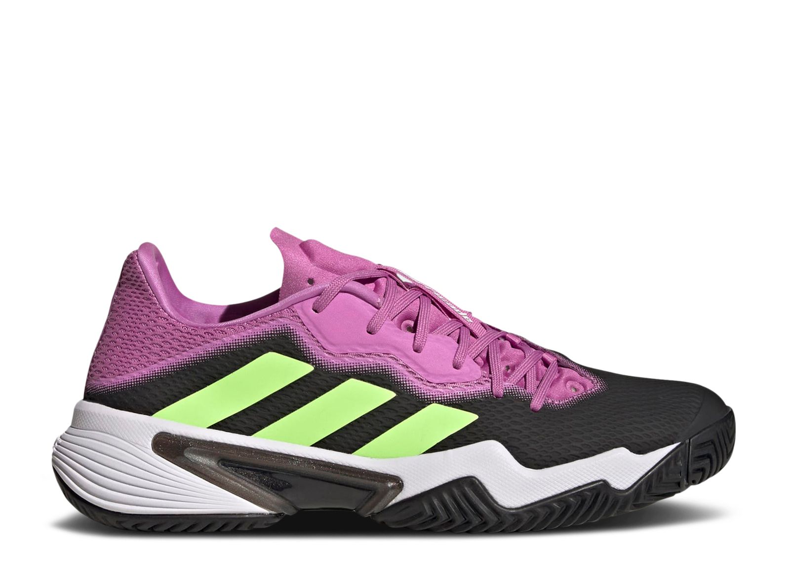 adidas Barricade Tennis Shoes - Men's - Carbon / Signal Green / Pulse Lilac - 10