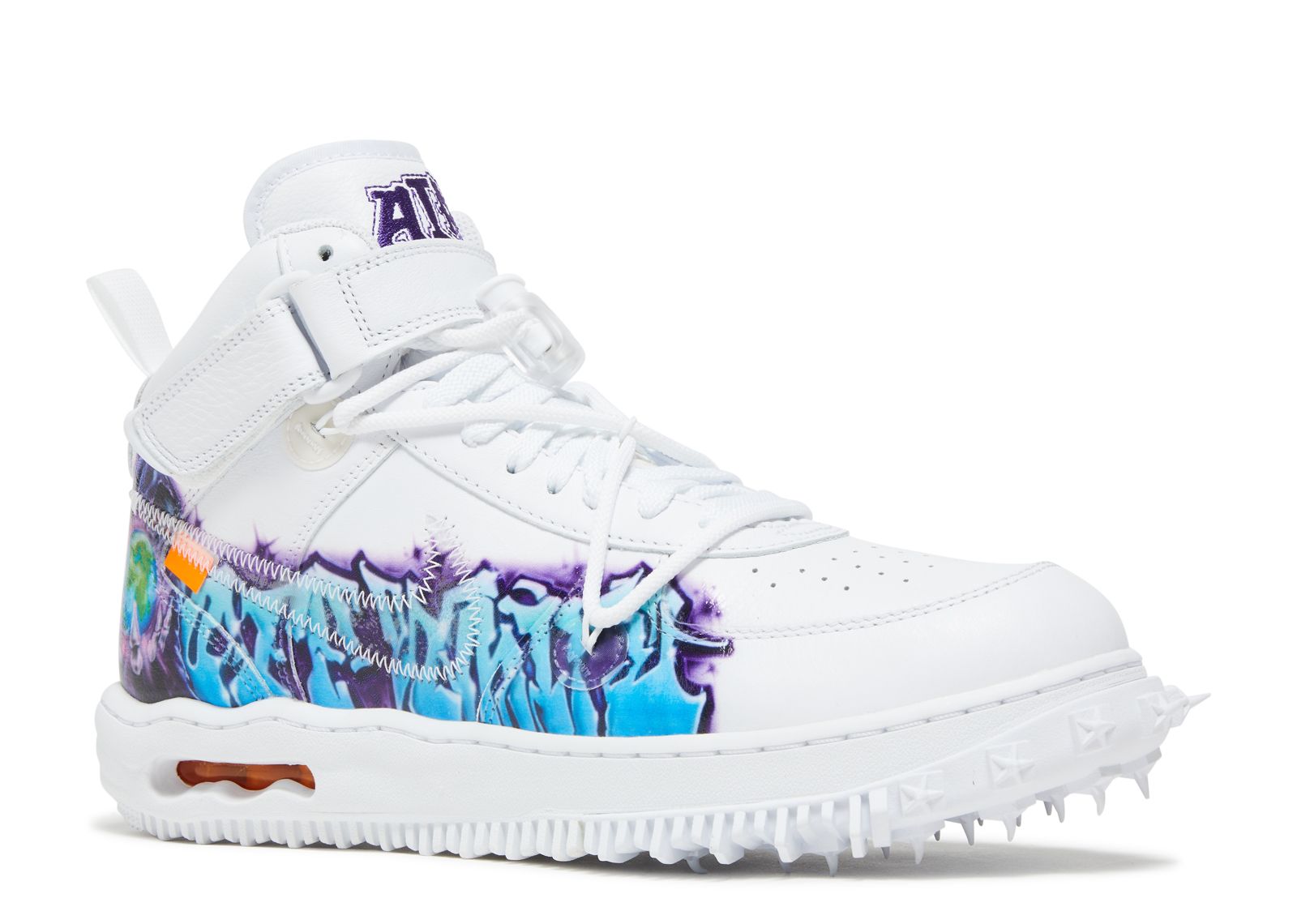 Nike Air Force 1 Mid Off-White - Graffiti White Shoes - Size 11 - White/clear-white