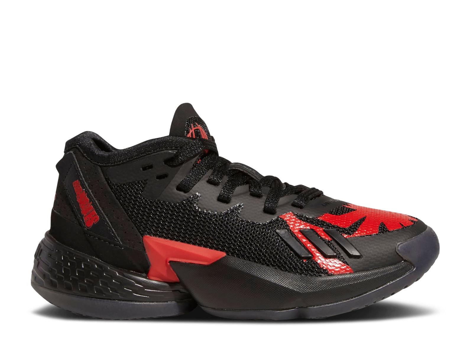 red and black adidas miles morales