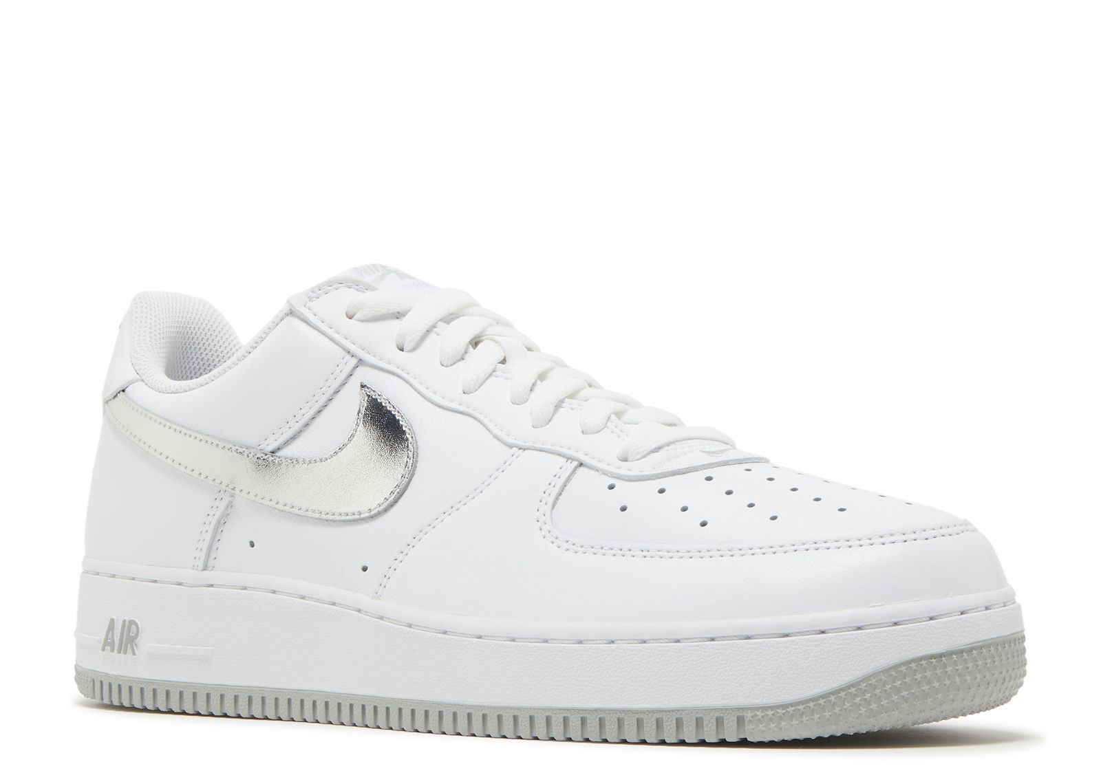 Nike air force on sale white metallic silver