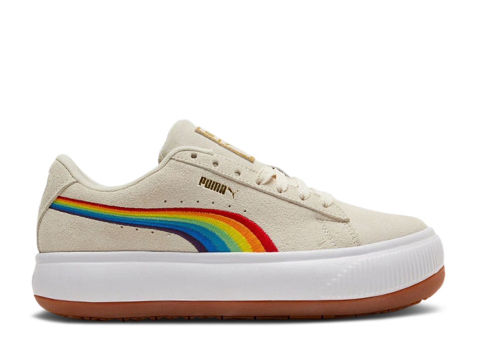 Wmns Suede Mayu 'Rainbow - Whisper White'