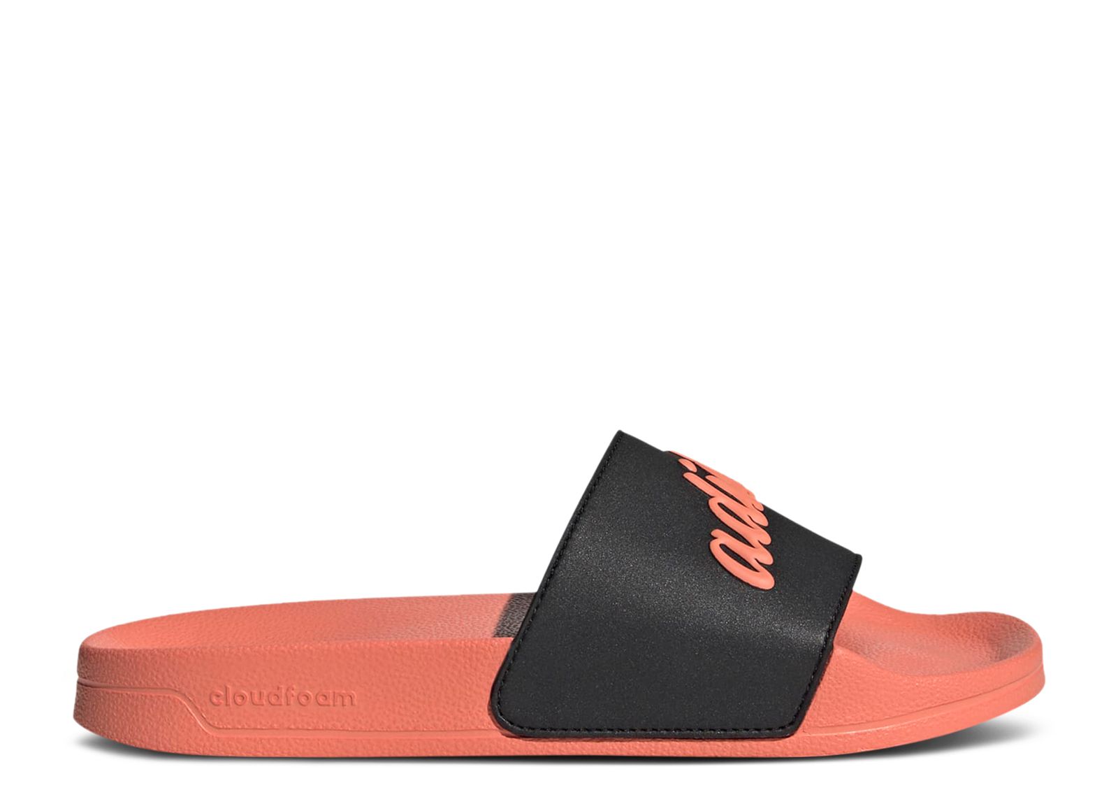 Wmns Adilette Shower Slide Semi Coral Fusion Black Adidas