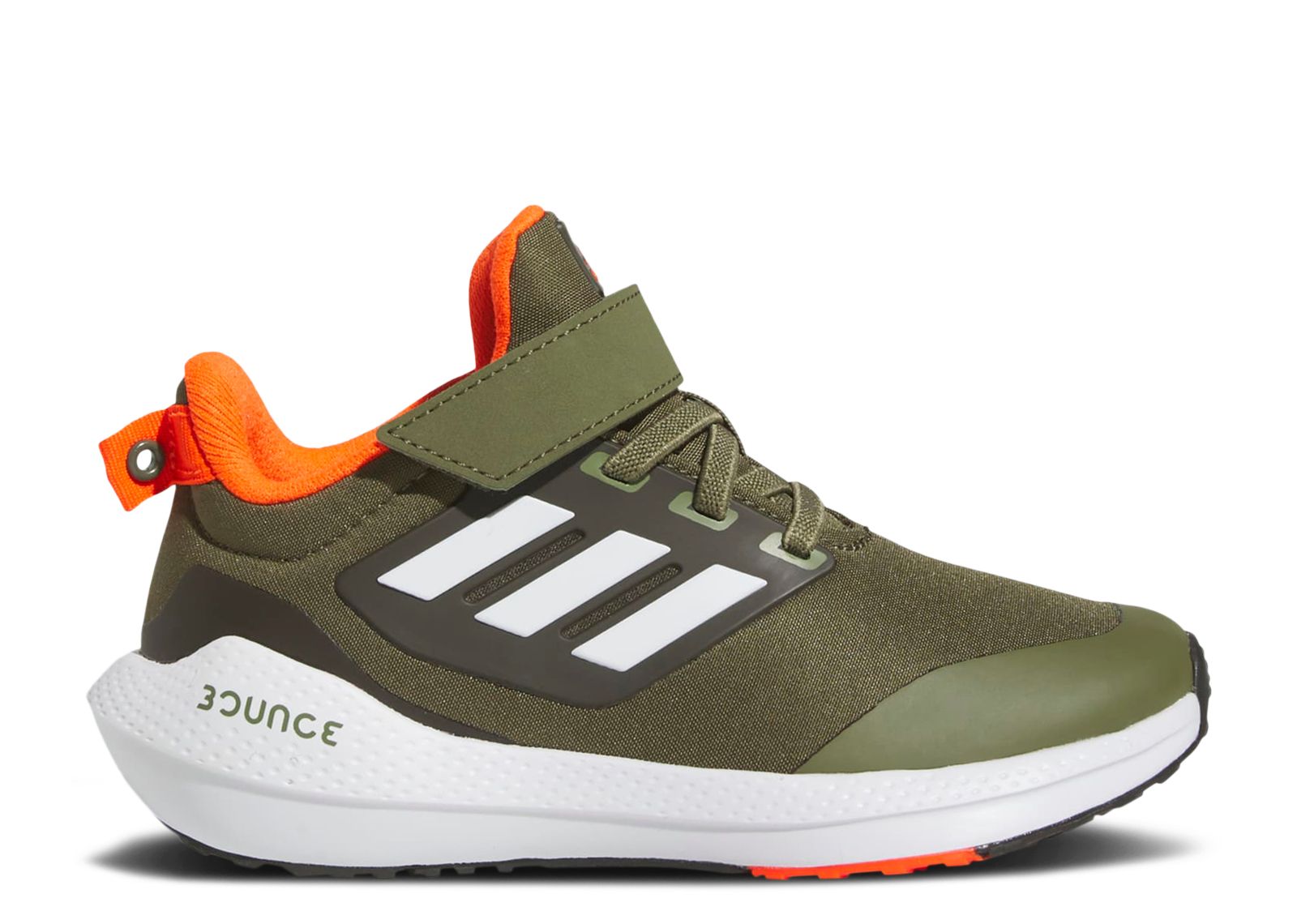 adidas Little Kids' EQ21 Run 2.0 Bounce Sport Stretch Lace Running Shoes in Green/Focus Olive Size 1.5