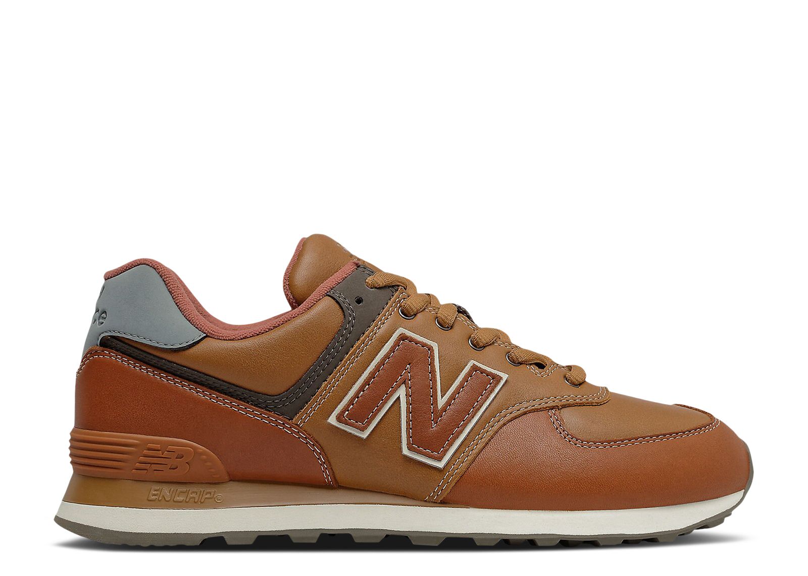 new balance 574 brown leather