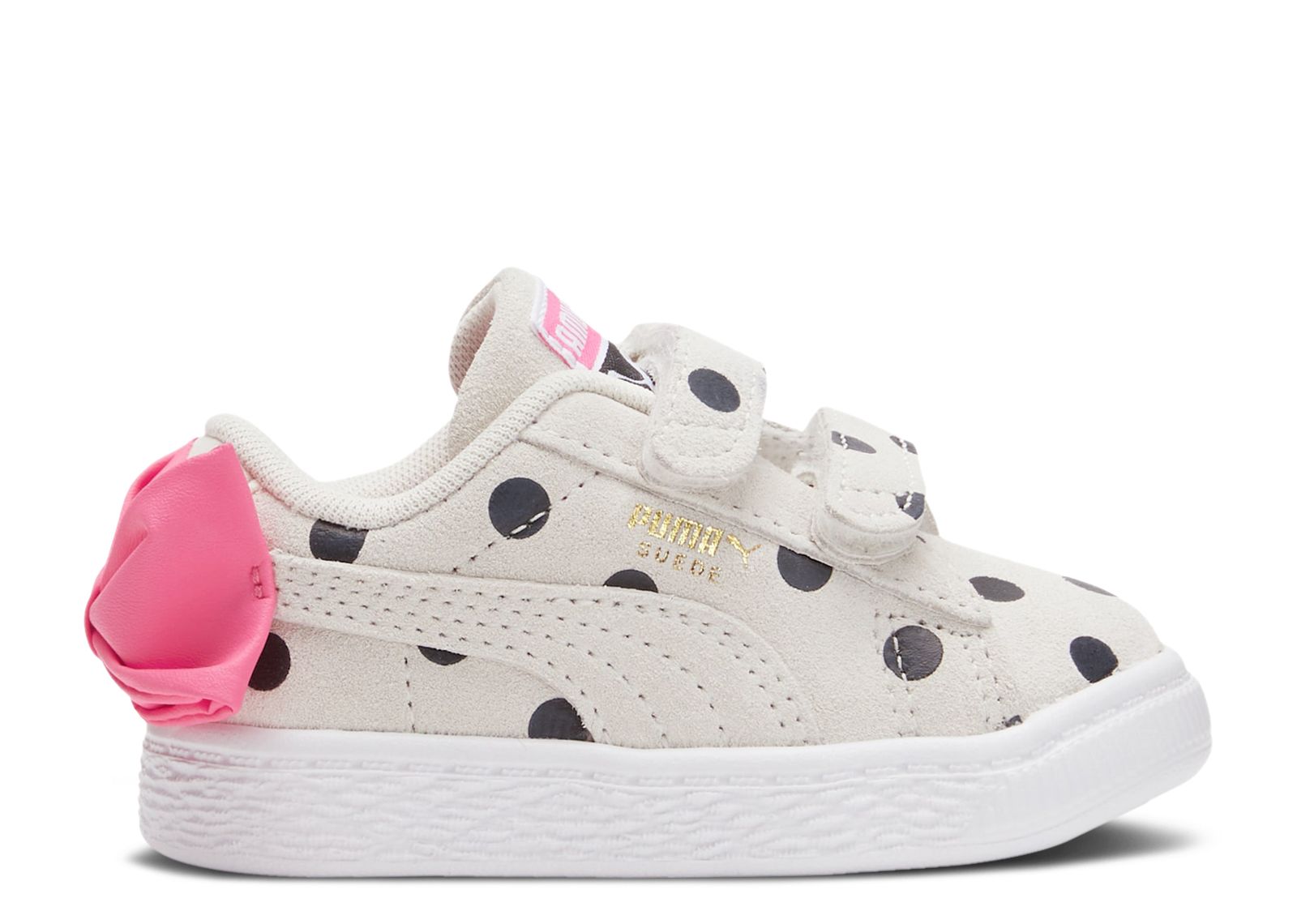 Suede Light Flex Bow Graphic 5 Infant 'Marshmallow Polka Dots'