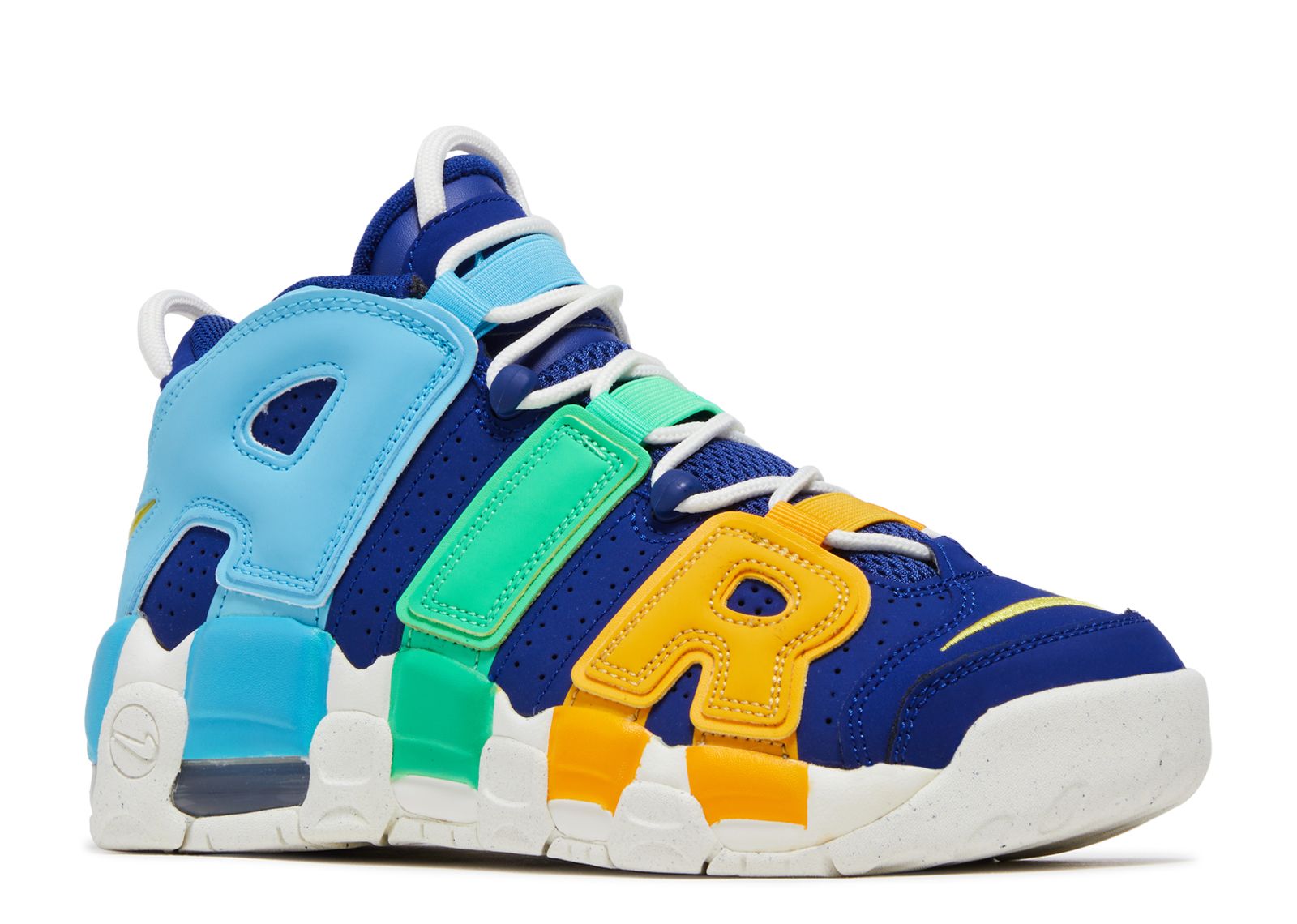 blue and yellow uptempos