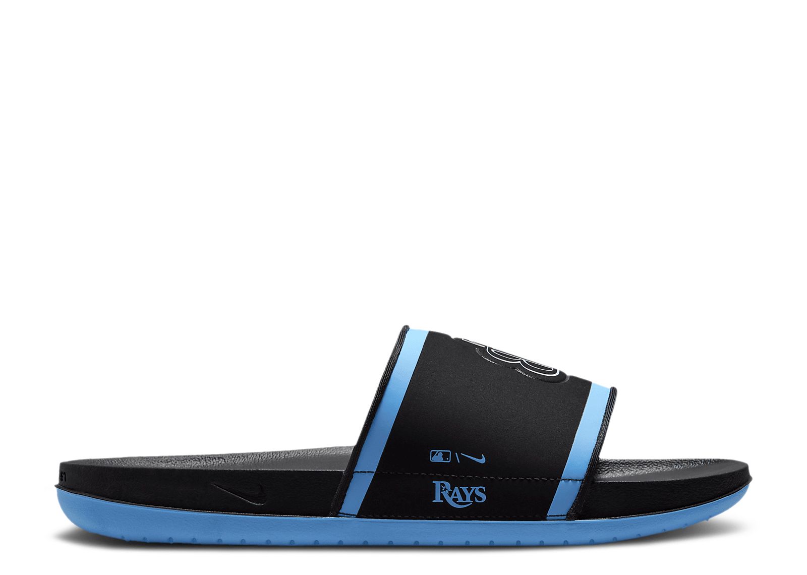 Nike Men's Offcourt (MLB Tampa Bay Rays) Slides in Black, Size: 7 | DH6993-001