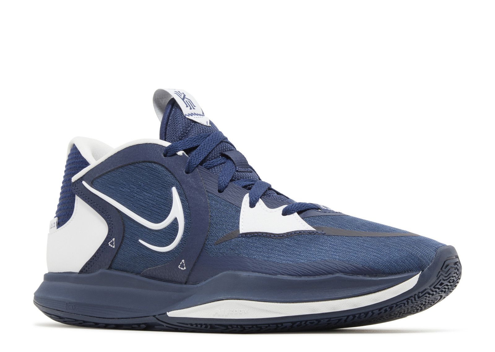 kyrie 5 navy blue and white