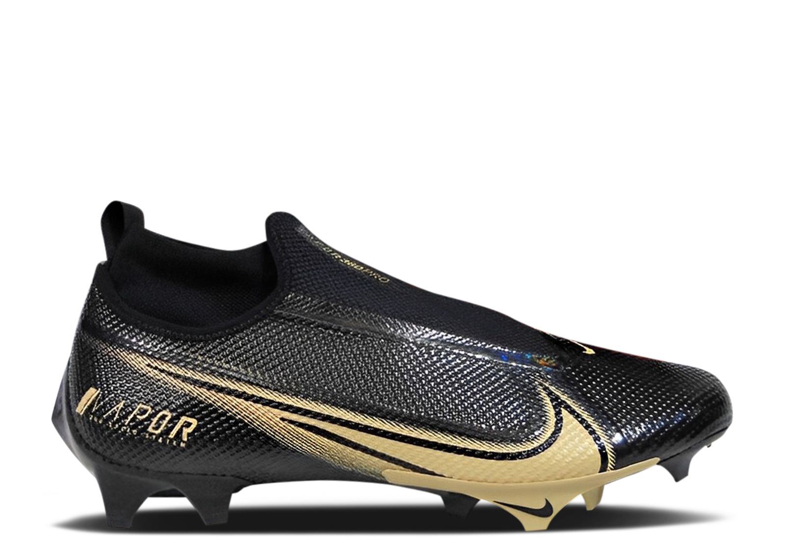 Nike vapor cleats black gold best sale