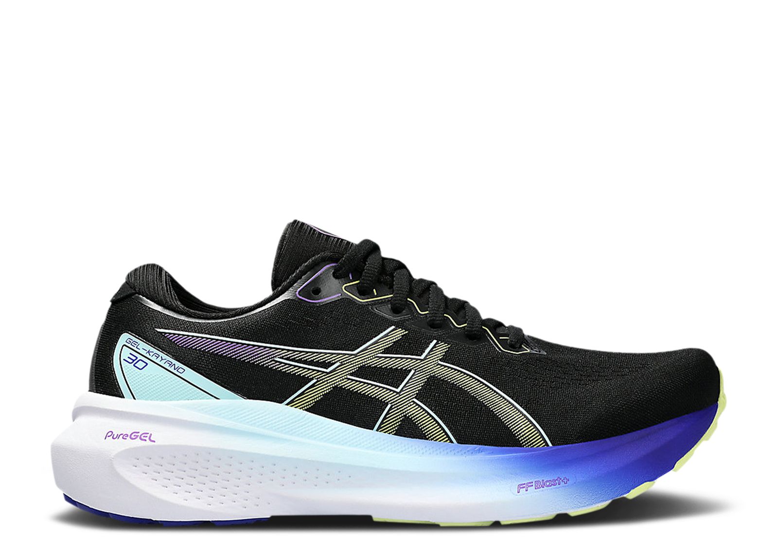 Wmns Gel Kayano 30 'Black Blue Glow Yellow'