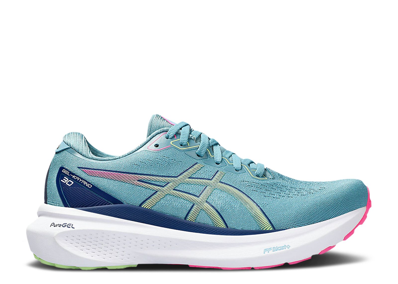 Wmns Gel Kayano 30 'Gris Blue Lime Green'