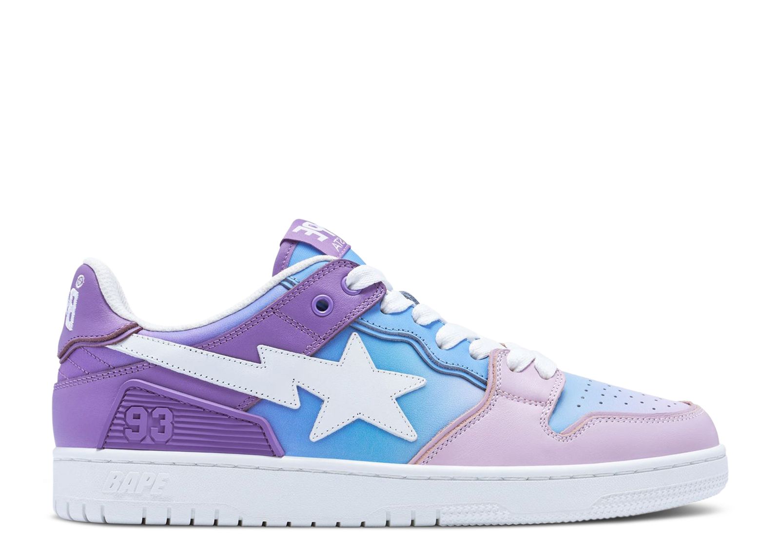 A Bathing Ape BAPE Sk8 Sta M1 ‘Purple’ Size 11 No Box NEW A Bathing Ape BAPE Sk8 Sta #1 Ostrich Pack White Purple  main image 3