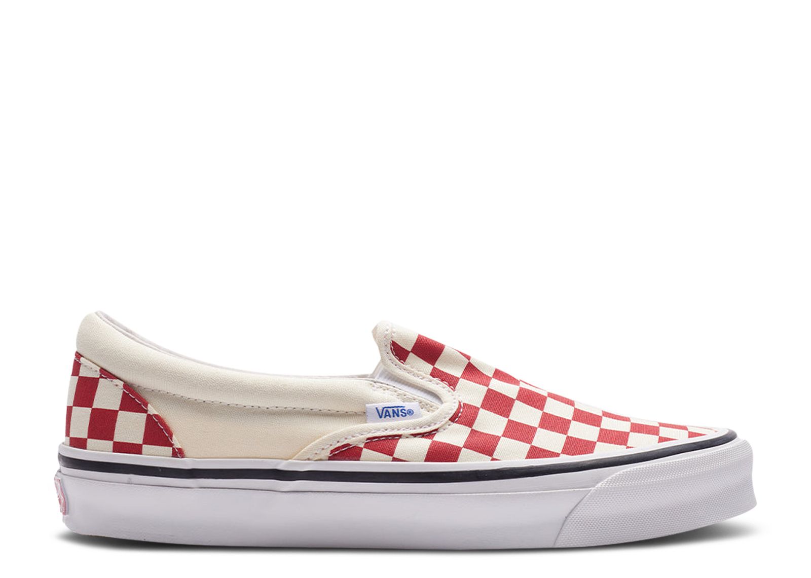 Vans racing cheap red slip on