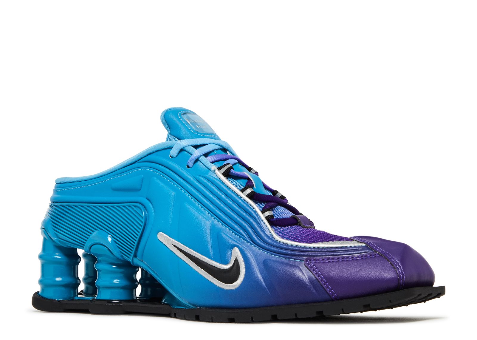 Martine Rose X Wmns Shox Mule MR4 Scuba Blue Nike DQ2401 400 scuba blue black metallic silver Flight Club