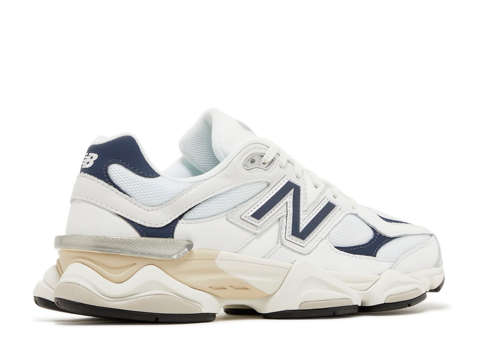 New Balance 9060 sneakers in white with navy detail