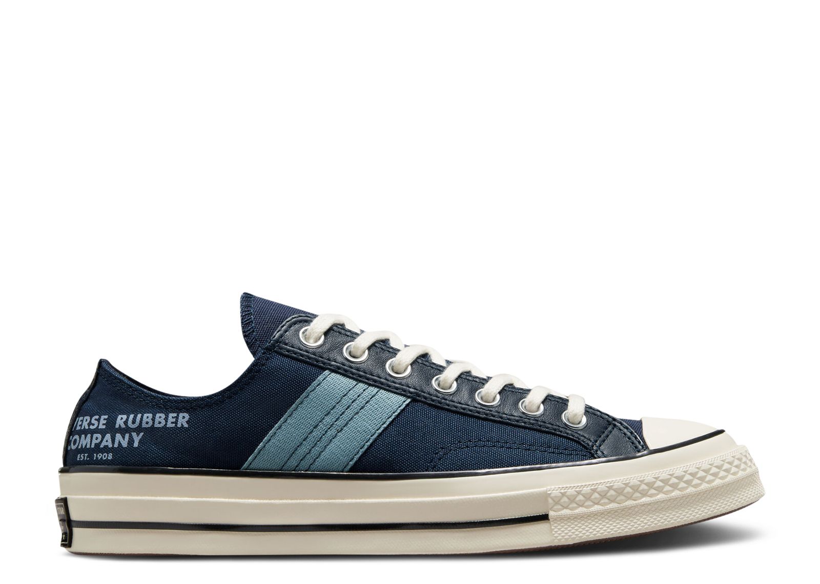 Navy leather converse low best sale