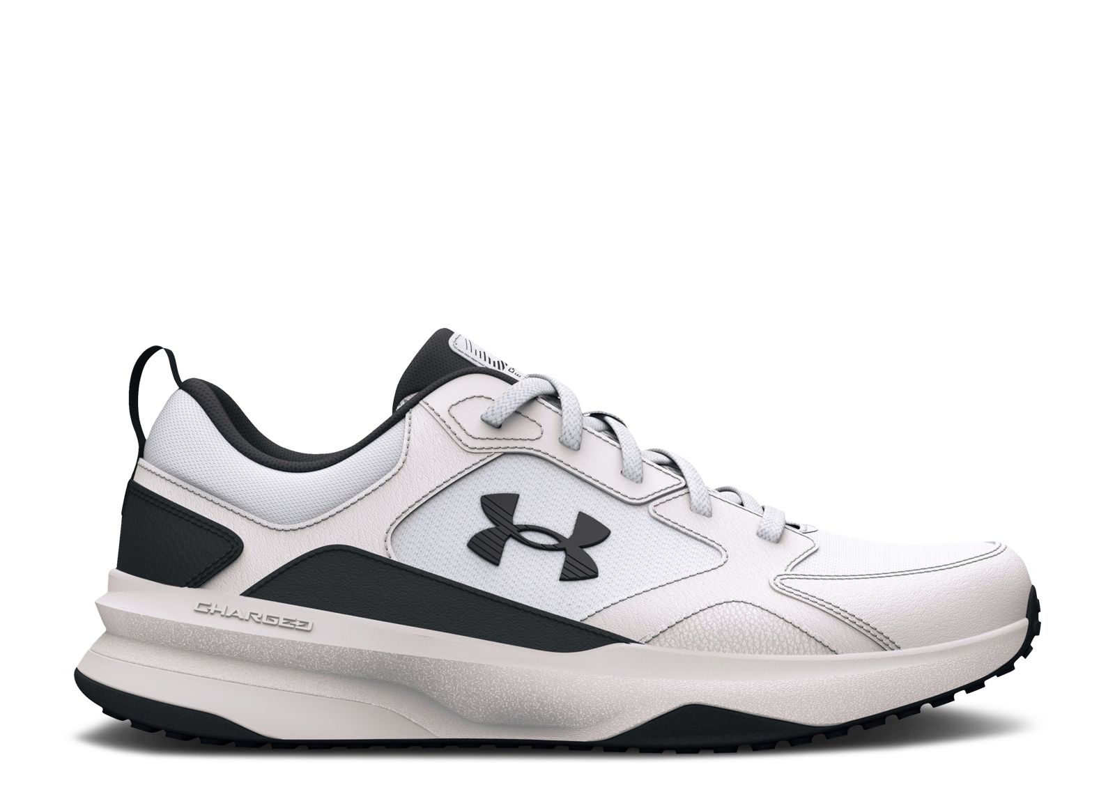 Under Armour Charged Edge UA White Black Men Cross Training Gym Shoe  3026727-100