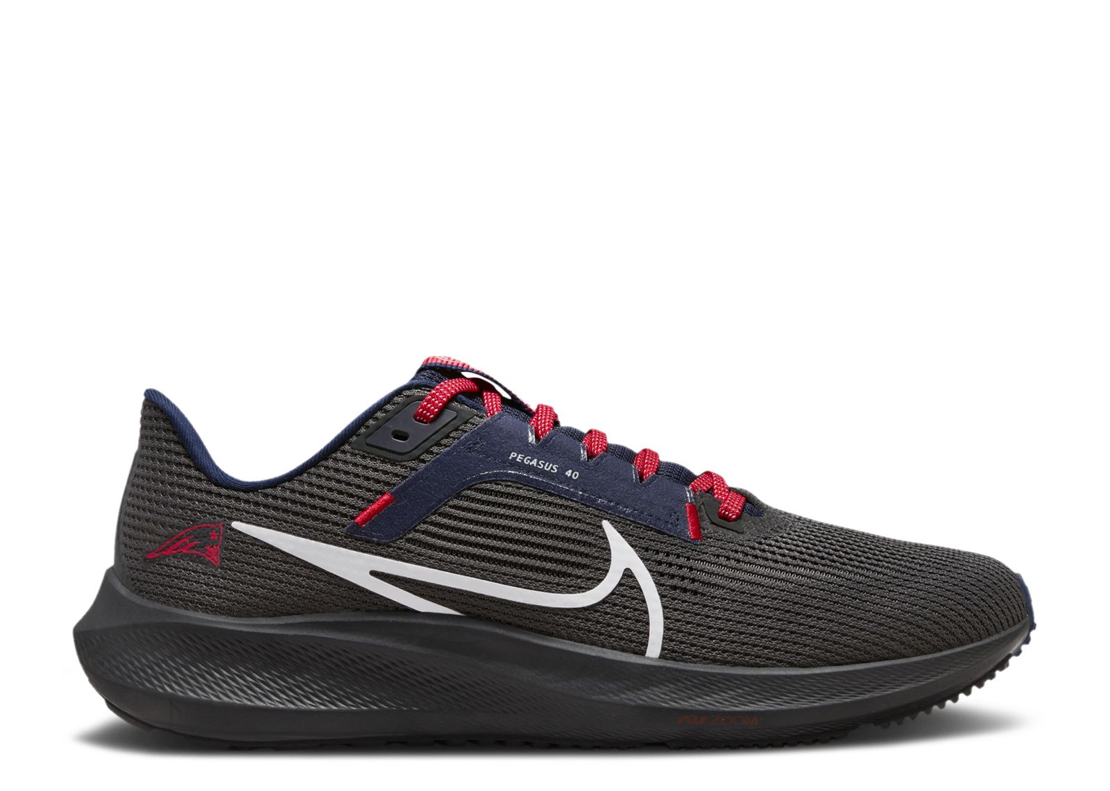 Nike Men's Pegasus 40 (NFL New England Patriots) Road Running Shoes in Grey, Size: 8.5 | DZ5987-001