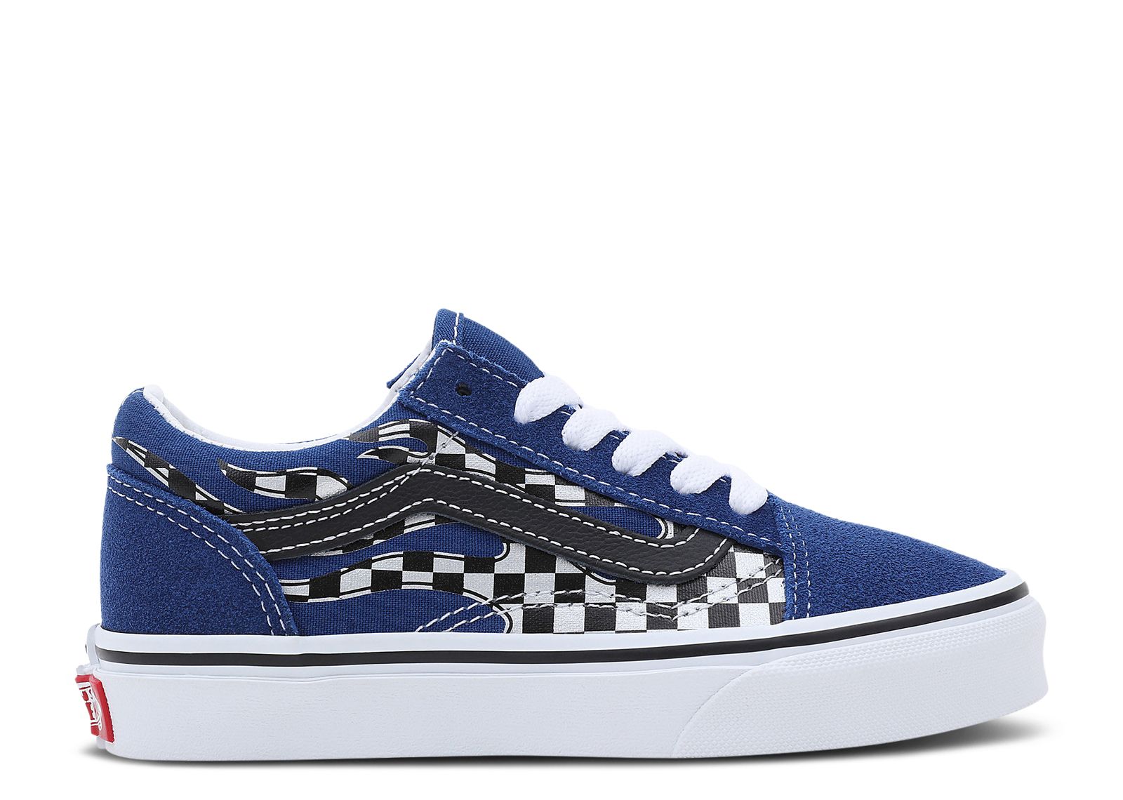 vans checkerboard blue flame
