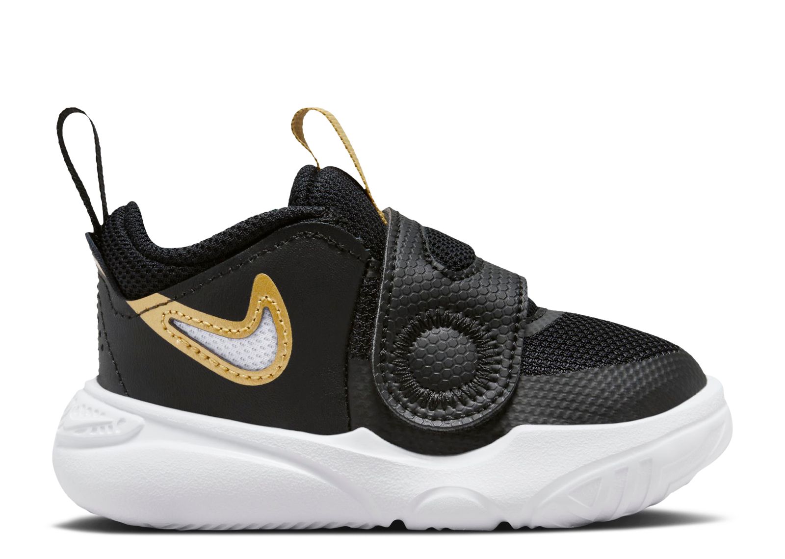 Nike Black and Metallic Gold Team Hustle Sneakers Nike Team Hustle D 12 PS Black Metallic Gold Kid Preschool  main image 2