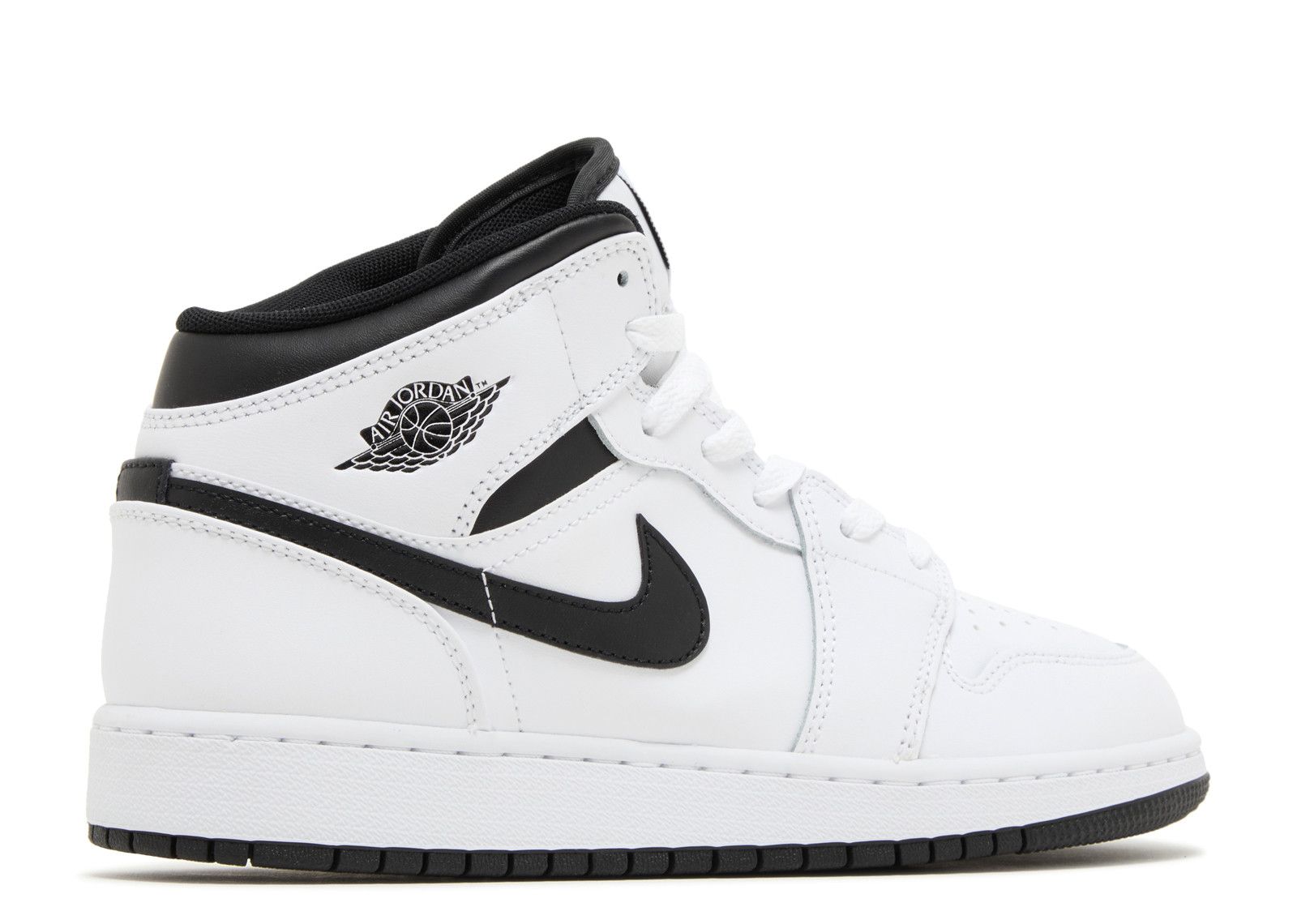 Nike GS Air Jordan 1 Mid White/Black 25㎝ Jordan 1 Mid GS 'White Black' - Air Jordan - DQ8423 132 - white