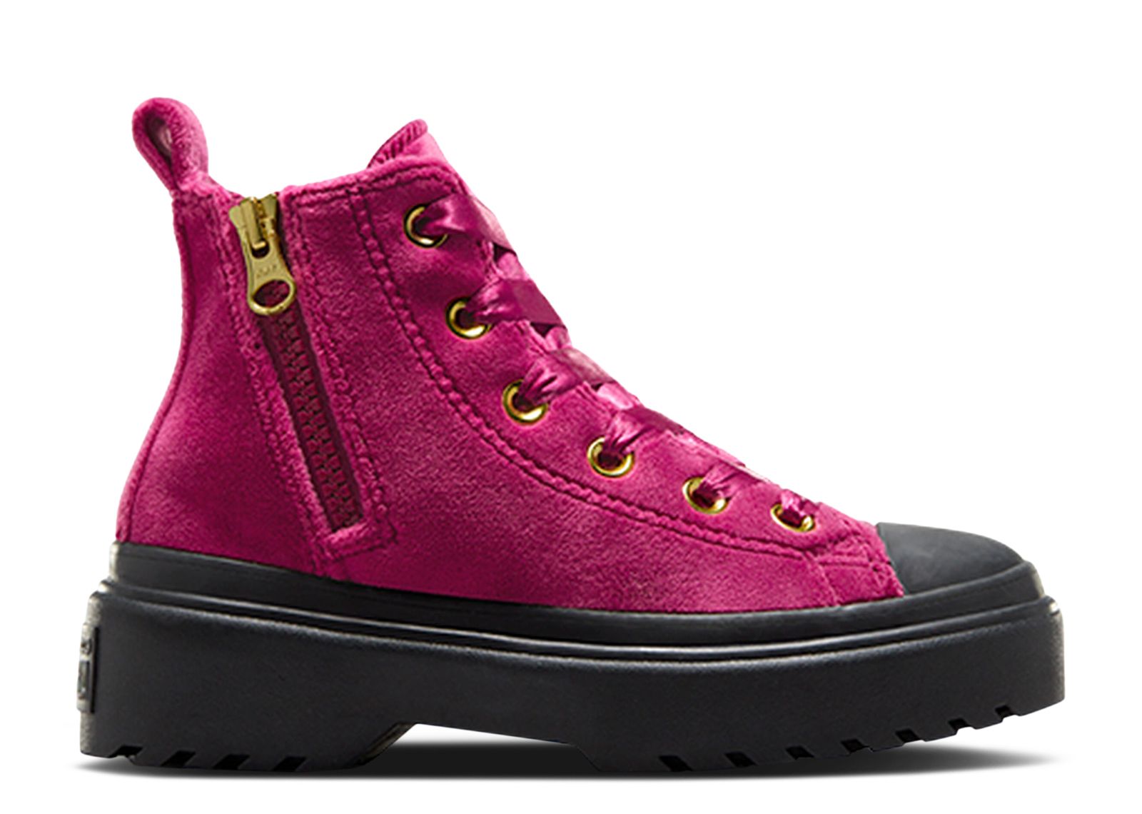 Chuck Taylor All Star Lugged Lift Platform High PS Velvet Converse A05443C legend berry black black Flight Club