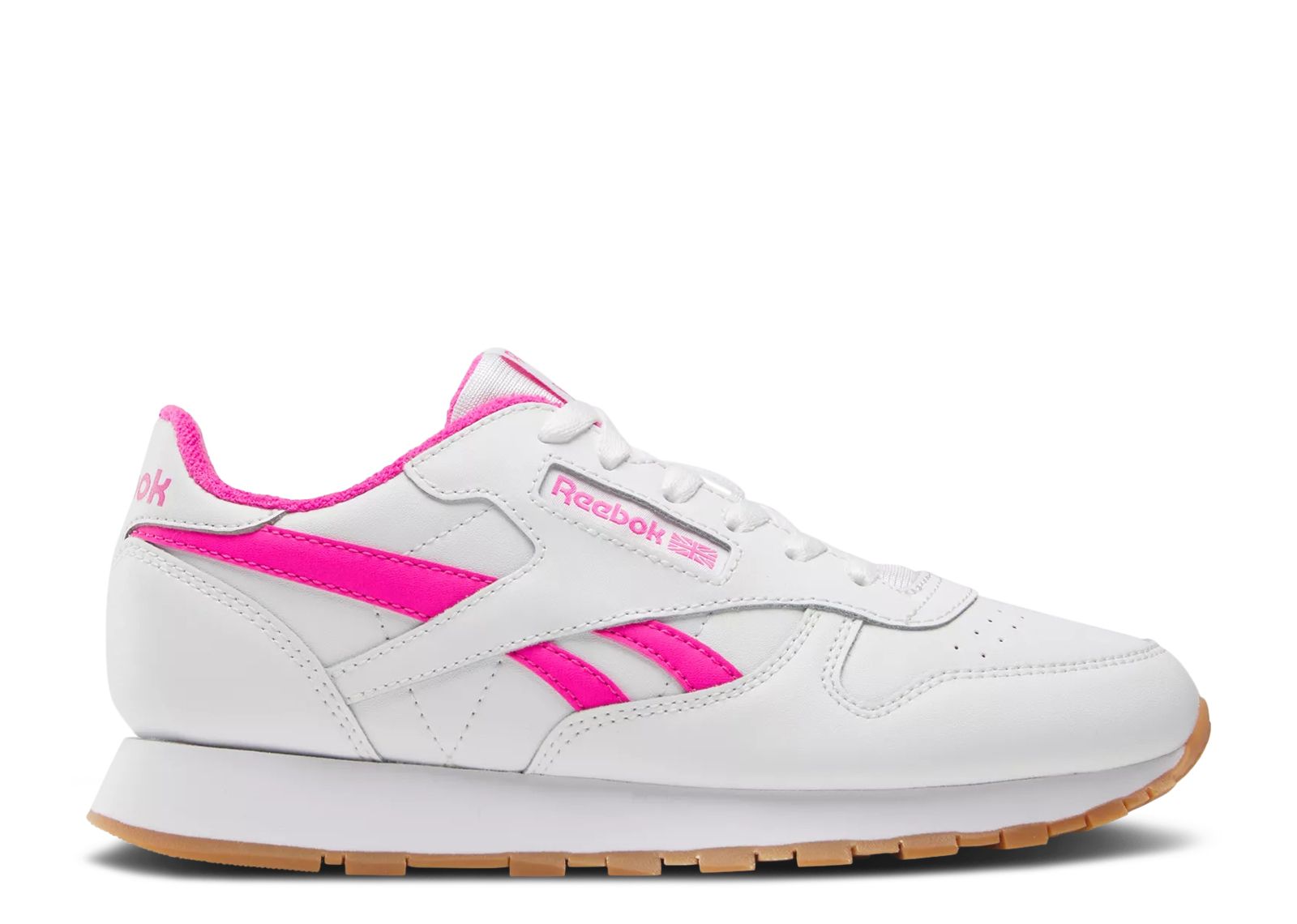 Classic Leather Big Kid 'White Laser Pink Gum'