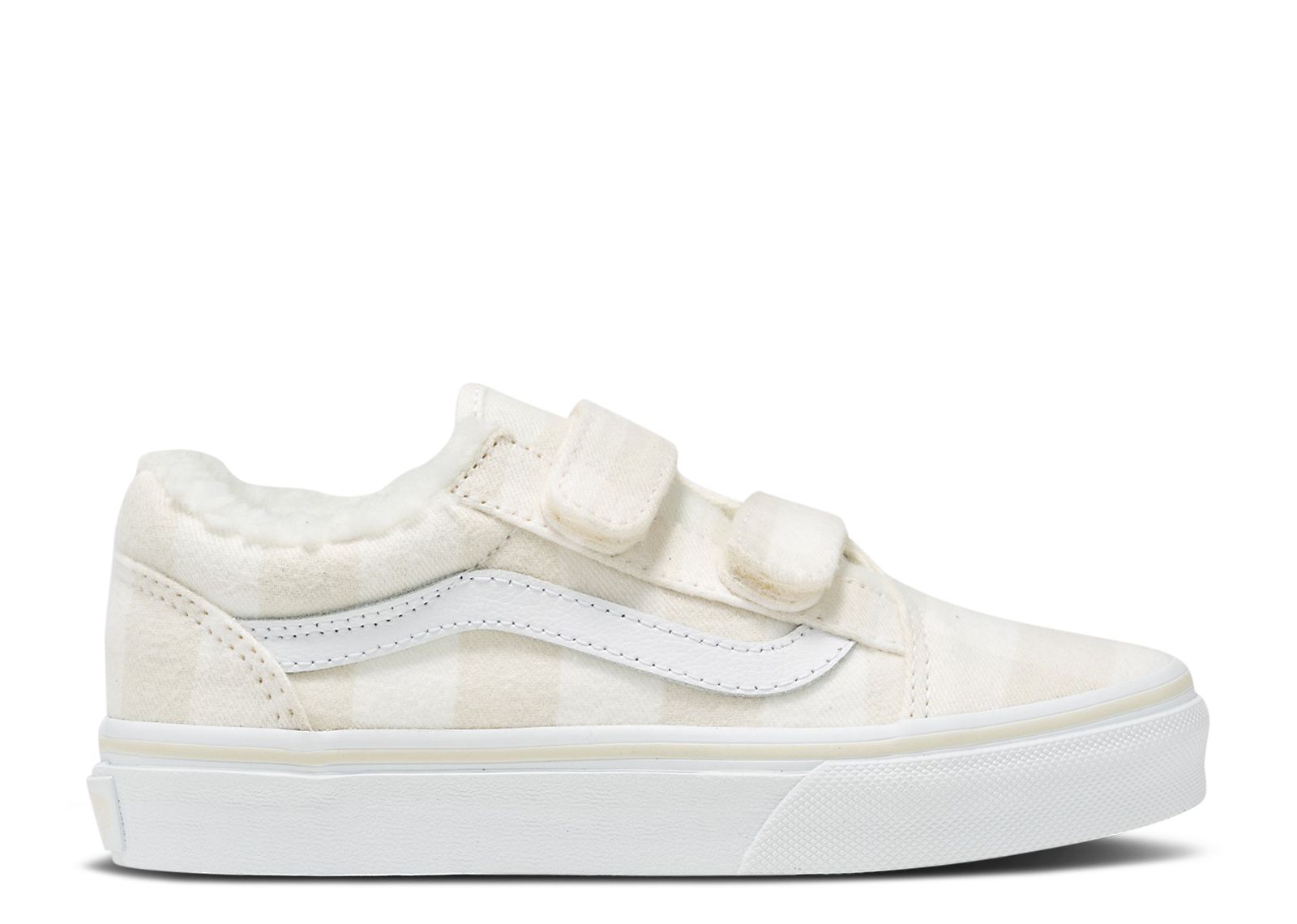 Slip-On V Sherpa Kids 'Plaid - Marshmallow'