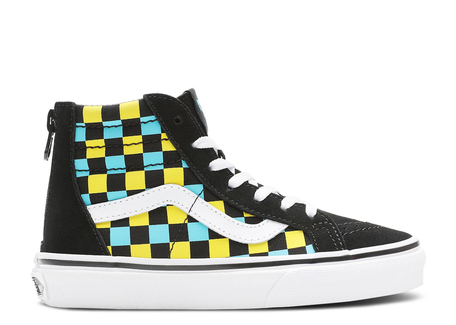 Sk8-Hi Zip Kids 'Neon Glow Checkerboard'